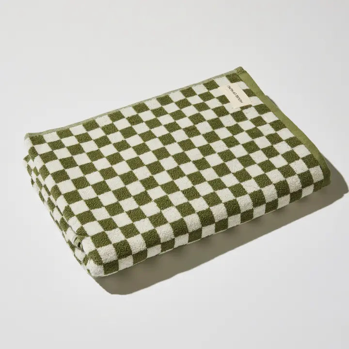 Olive Green Check - Towel Collection