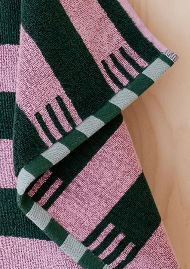 Terry Cotton Towels - Rose Stripe