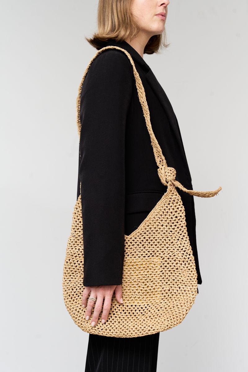 Tina Raffia Mesh Bag