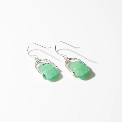 Empress Soft Jade Petite - Silver Earrings