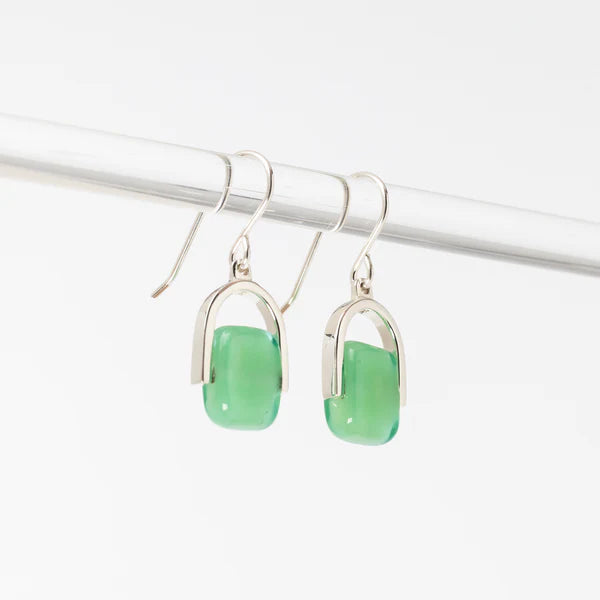 Empress Soft Jade Petite - Silver Earrings