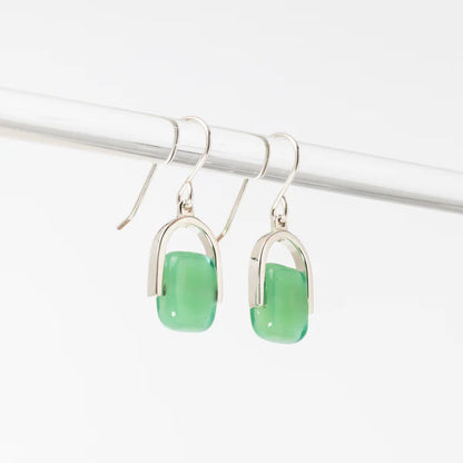 Empress Soft Jade Petite - Silver Earrings