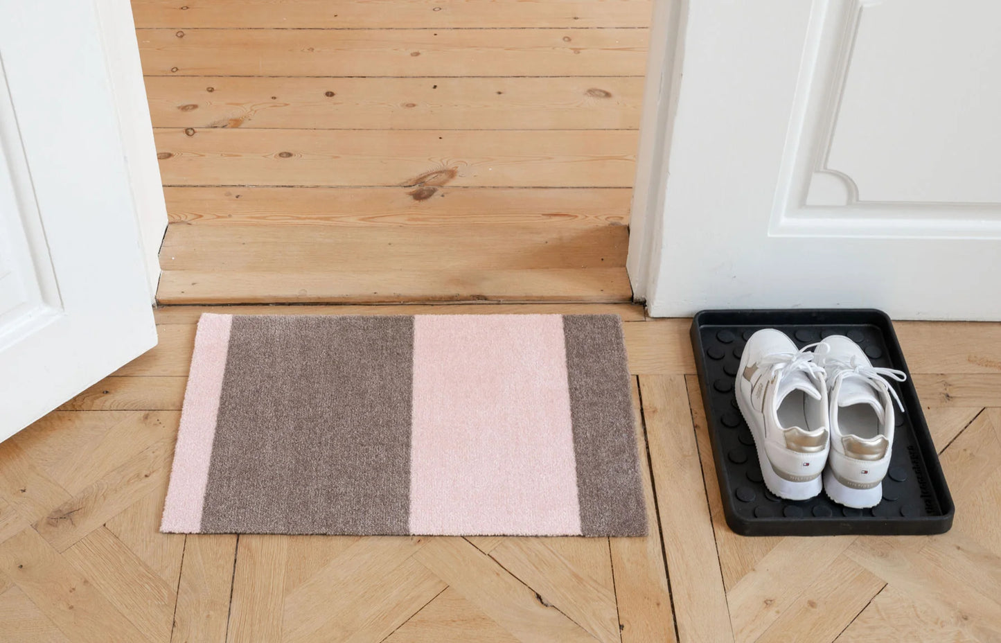 Stripes Horizontal Mat - Sand / Light Rose