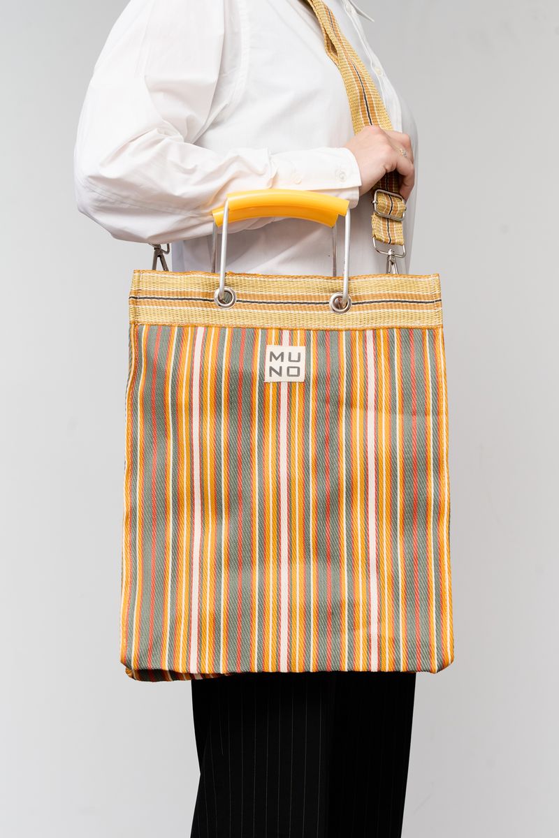 Recycled Nylon Tote Bag – Sunset Stripe
