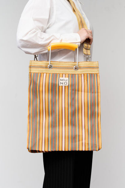 Recycled Nylon Tote Bag – Sunset Stripe